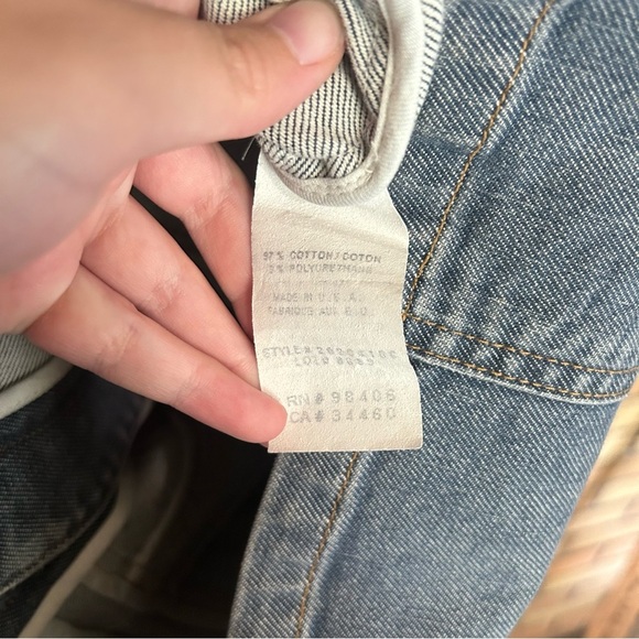 Theory Blue Denim Crop Long Sleeve Button Up Button Cuff Jacket Size Medium - Picture 4 of 9